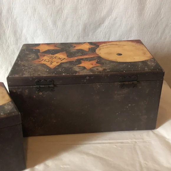 Winter nesting boxes “Just Believe” stars & snowman set of 2 if fine quality . - Picture 9 of 9